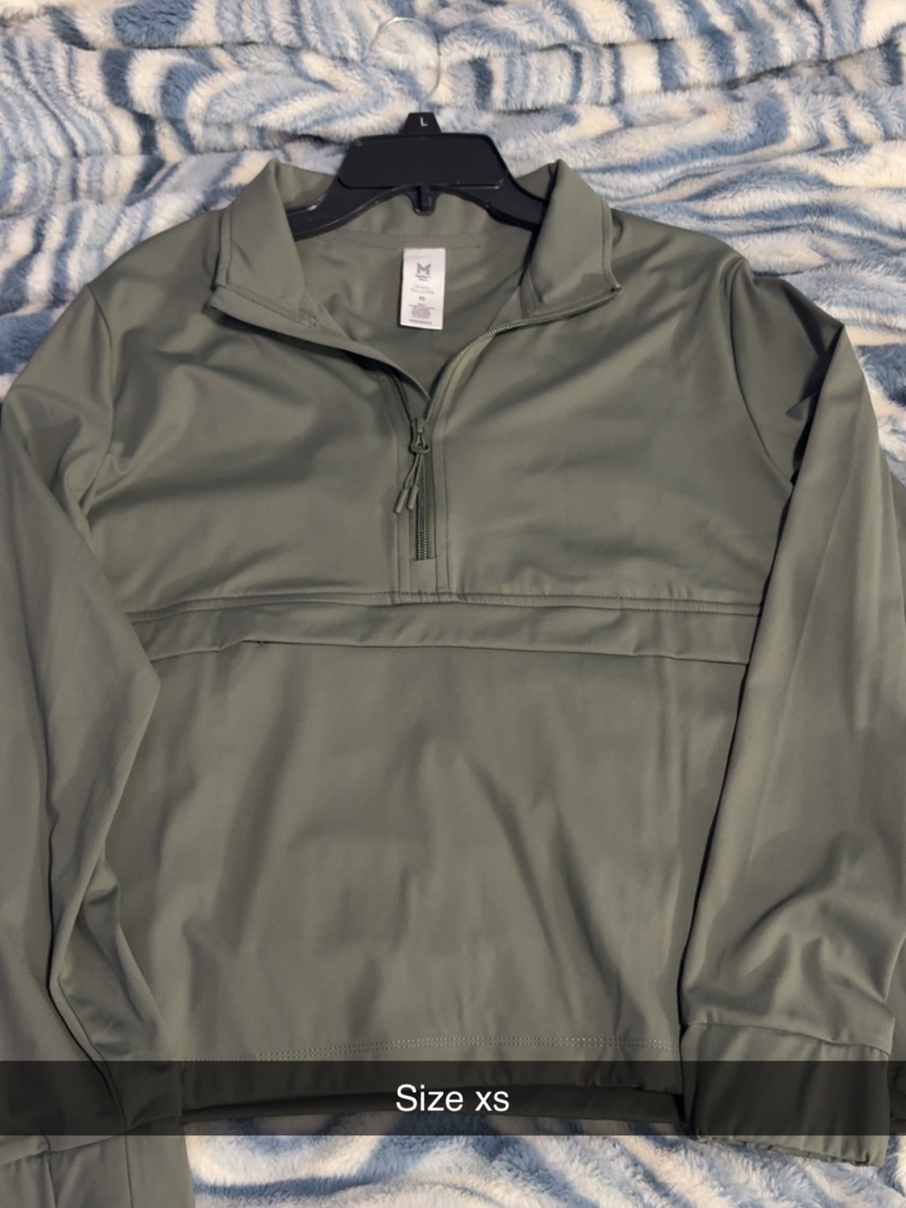 Women’s  Olive Green Quarter-Zip Pullover Jacket